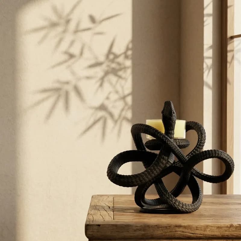 Creative Resin Candle Holder Snake Candle Holder Aromatherapy Tabletop Ornaments Home Decoration Gifts Tabletop Art Ornaments
