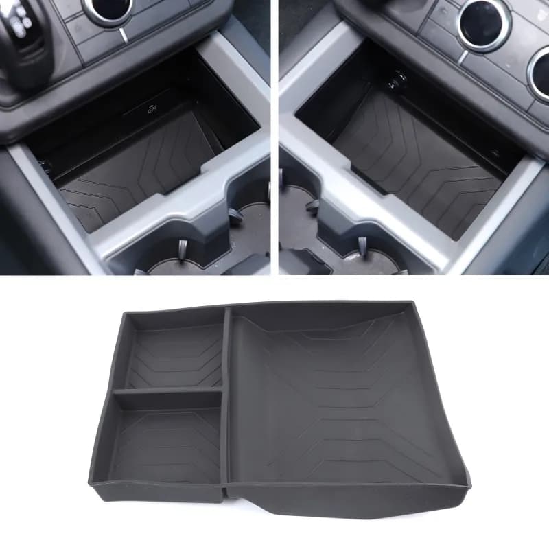 Black Silicone For 2025 Land Rover Defender Lower Center Console Storage Box  Car Organizer Accessories
