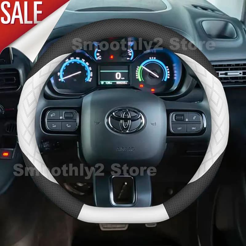 Car Leather Steering Wheel Cover For Toyota Proace City Verso Electric Van 2019 2020 2021 2022 2023 Interior Accessories