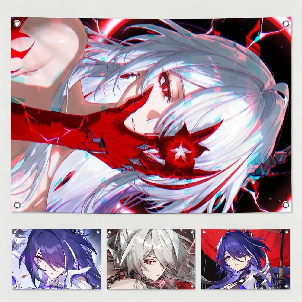 H-Honkai Star Rail Acheron  Flags Wall Hanging Tapestry Outdoor Garage Room Decorative flag Background Blanket