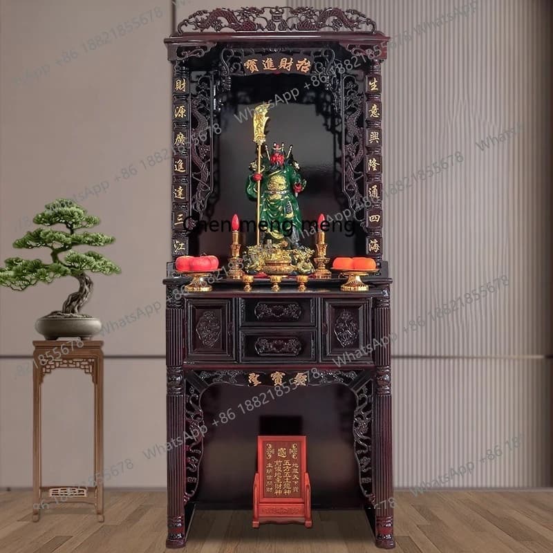 Buddha Cabinet Mahogany Shrine Shrine Household Shrine Living Room Company God Cabinet