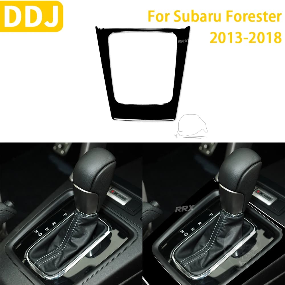 For Subaru Forester 2013 2014 2015 2016 2017 2018 Car Accessories Plastic Piano Black Interior Gear Frame Trim Sticker Styling