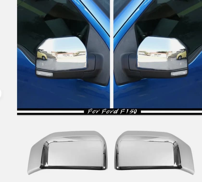 For 15-20 Ford F150 F-150 ABS Chrome Rearview Mirror Side Mirror Cover Trim 2PCS