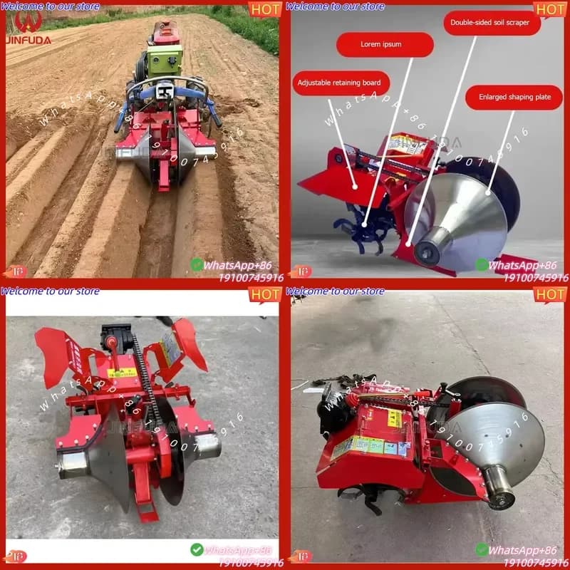 2026Hot Hot Sale Strawberry Planting Furrowing Machine Walking Tractor Behind Furrowing and Ridging Machine