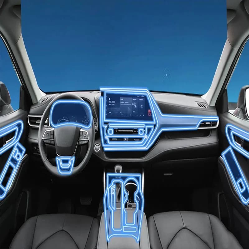 For 2021-2023 Toyota Highlander Navigation Central Control Car Door Film Interior Accessories TPU Transparent Protector Film