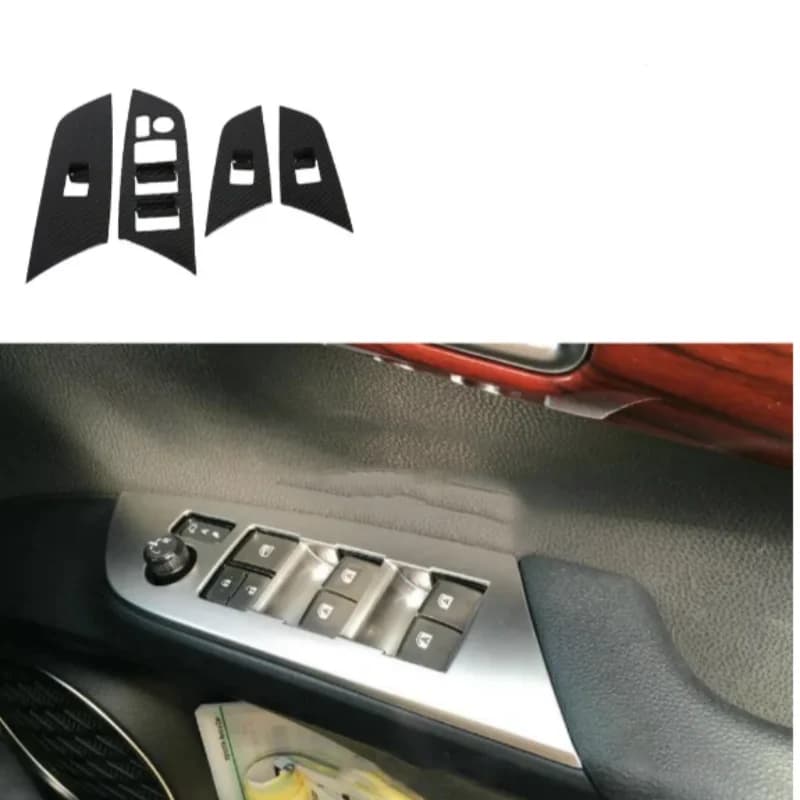 LHD Car Stick Door Window Glass Panel Armrest Lift Switch Button Trim Frame Molding 4PCs For Toyota Prius 2019 2020 2021 2022