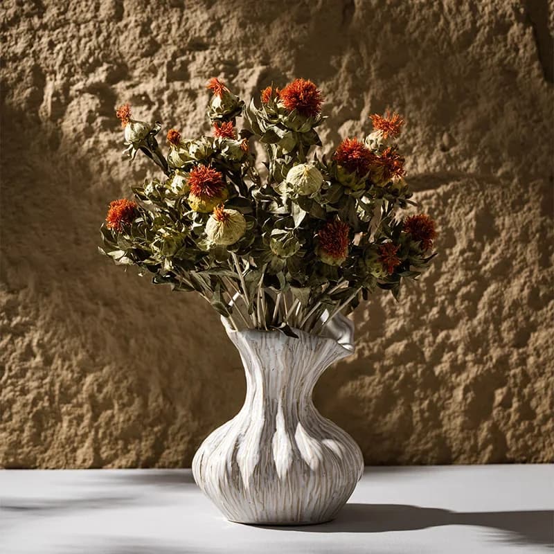 CAPIRON Wabi Sabi Ceramic Vase for Dried Flower Pampas Grass Retro Centerpiece Decor Home Interior Coffee Table Decoration Gifts