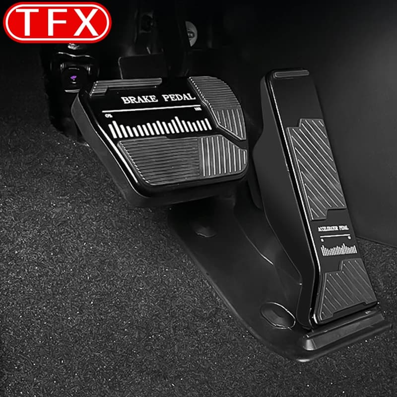 For Chery Jaecoo J6 ICAR 03 Car Styling Interior Gas Brake Panel Cover Sticker Aluminum Alloy Cover Stickers Auto Accessories