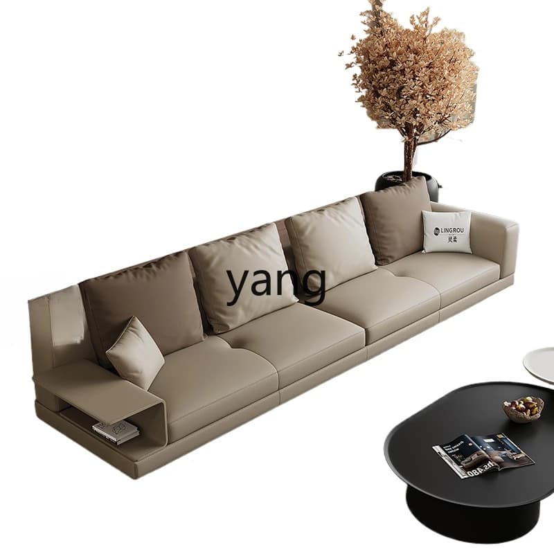 LH  minimalist leather Connery straight row sofa simple new first layer cowhide sofa