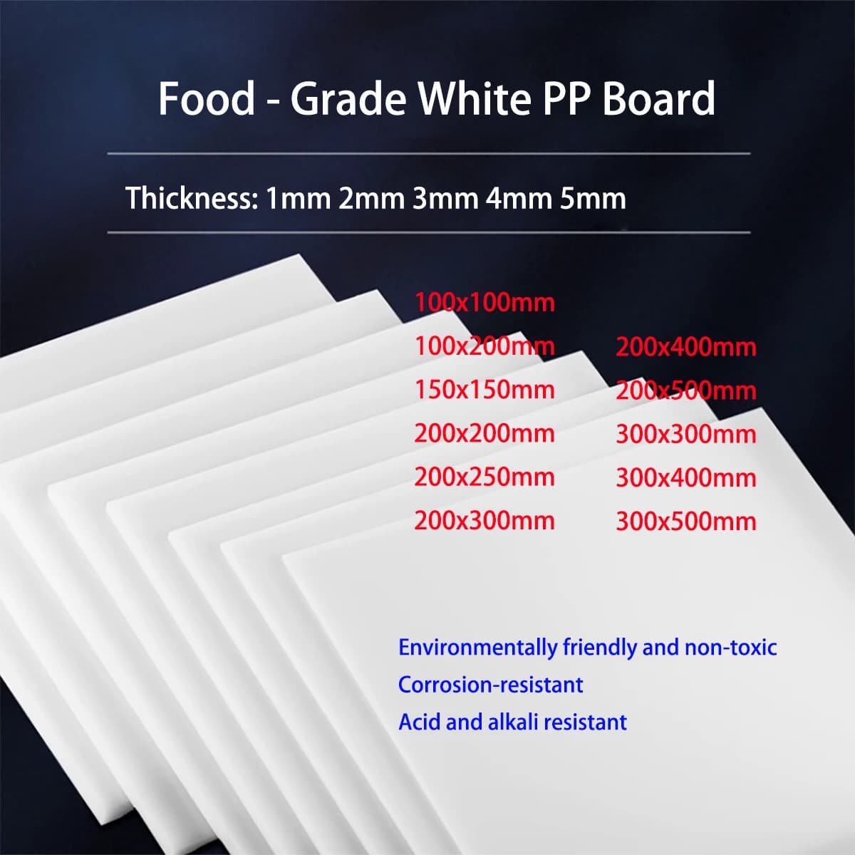 White PP Plastic Sheet, Diy Model, Material Processing Accessories, Thickness1mm 2mm 3mm 4mm 5mm