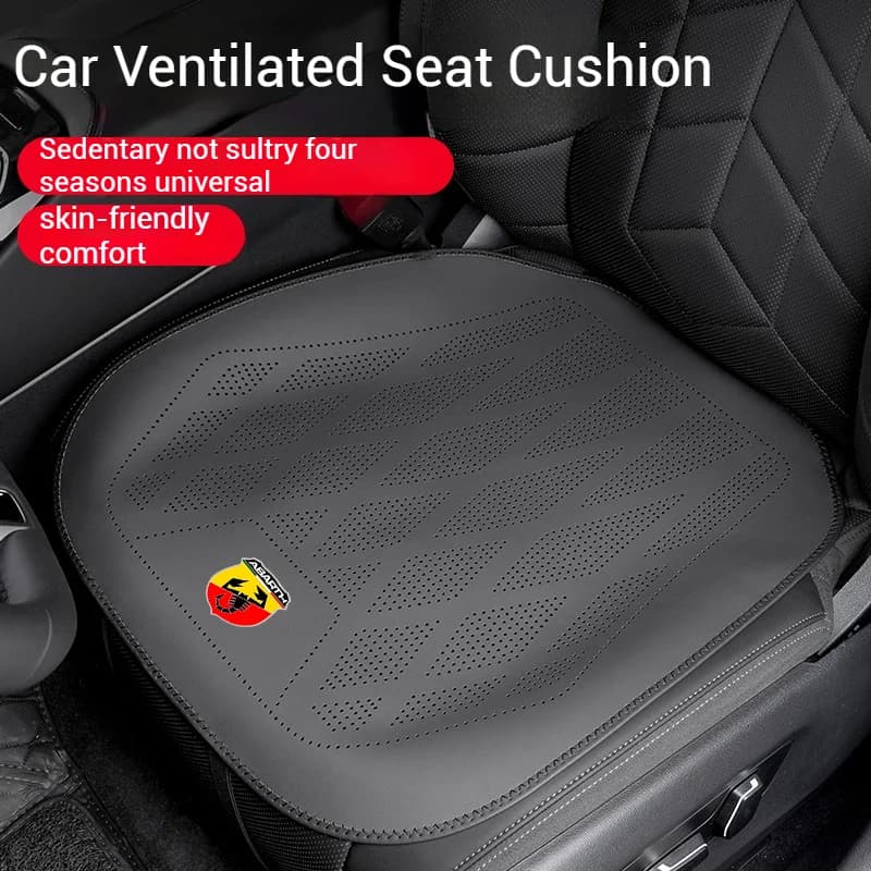 Car Nappa Leather Ventilated Seat Cushion Car Seat Cover For FIAT Abarth 500 E Pulse Panda Tipo Strada Doblo Punto Stilo Bravo