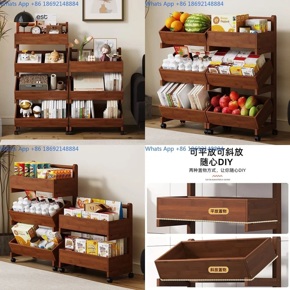 Portable Cart Sofa Side Table Bedroom Storage Cabinet High Coffee Table Living Room Snack Table for Renting Bedside
