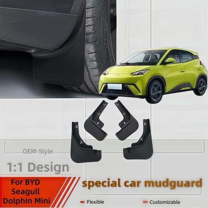 For BYD Seagull Dolphin Mini 2023 2024 2025 2026 Car Accessories Mud Flaps Mudguards OEM Fit TPE Custom Splash Guards Auto Parts
