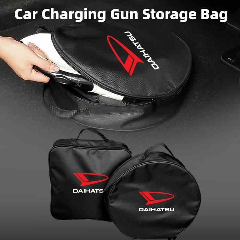 Car Charging Gun Storage Bag Trunk Cable Tools Pouch Interior For Daihatsu Terios Sirion Mira Materia Rocky YRV Feroza Charade