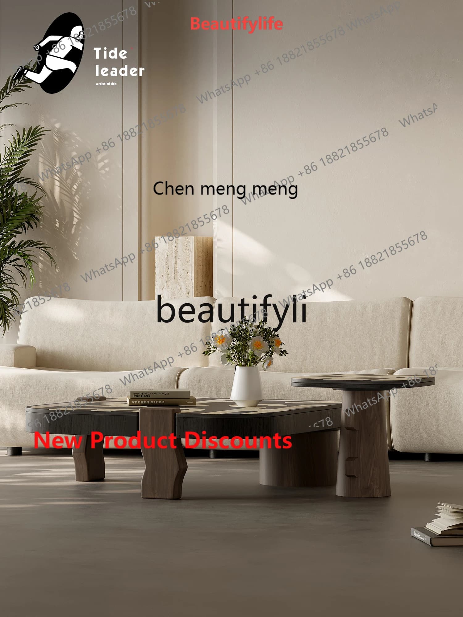 2003 Italian minimalist designer square coffee table living room home art coffee table combination