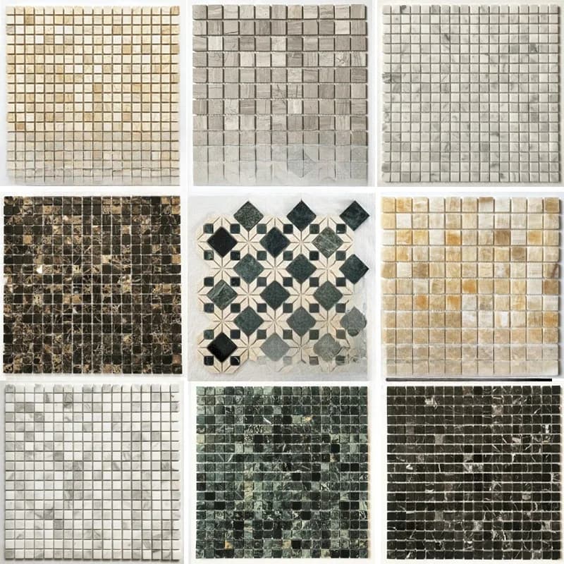 30*30cm Marble Stone Mosaic Tile Pool Fish Pool Tiled Antique Background Wall Sticker Toilet Bathroom Decorations Living Room