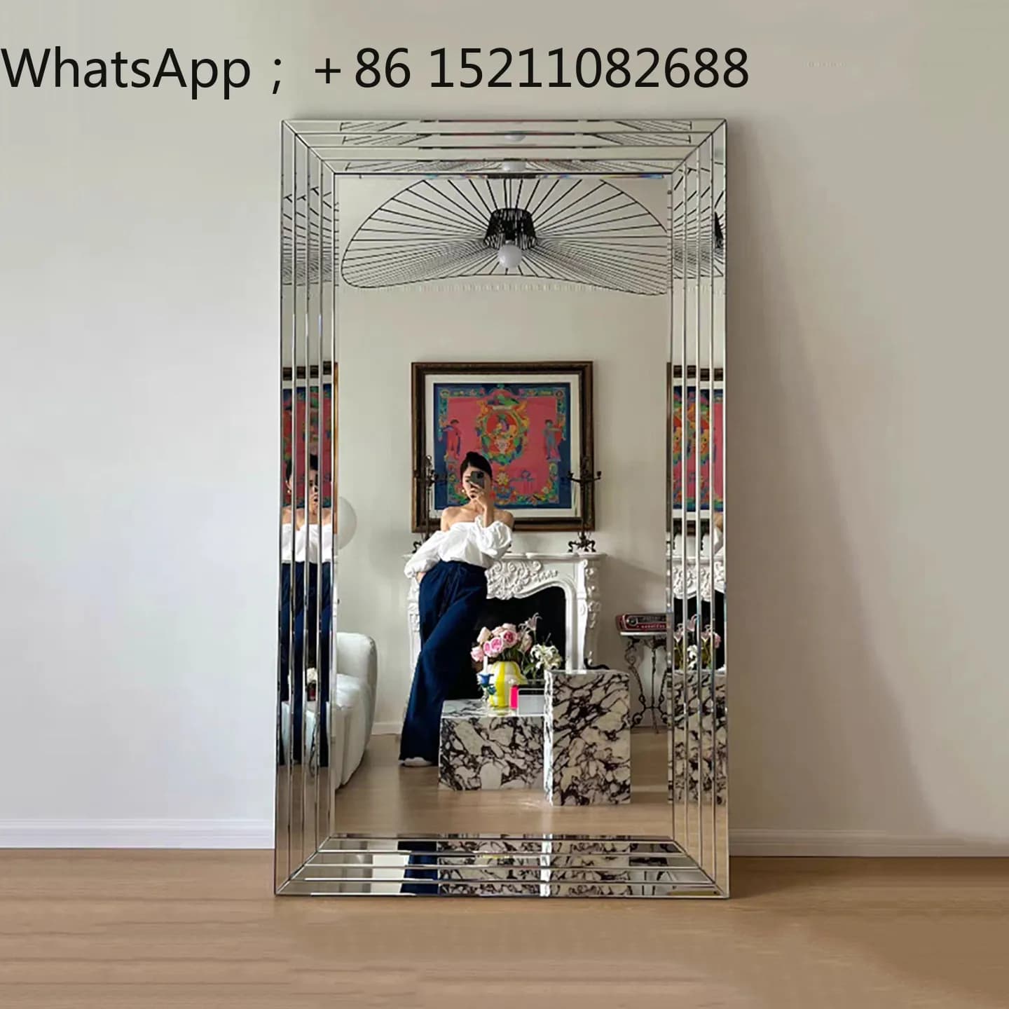LLY dressing full body floor mirror modern simple decorative mirror clothing store fitting mirror