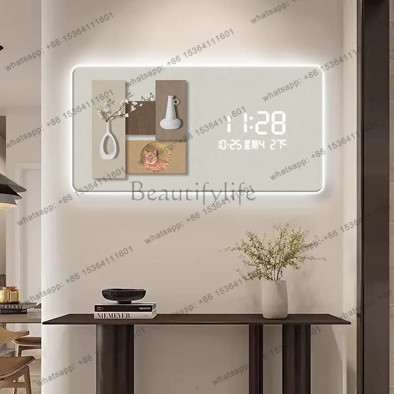 Light Silent Nordic Wall Clock Aesthetic Bathroom Art Digital Wall Clock Bedroom Modern Modern Relojes De Pared Home Decor