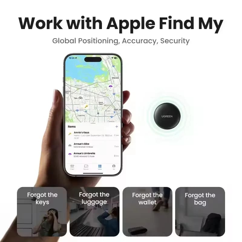UGREEN CM520 Finder Security Smart Track Link Smart Tag Blue Tooth GPS Tracker Air Tags for Earbud Luggage MFi Finder IOS