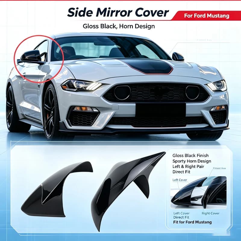 Suitable for 15-24 Ford Mustang Mustang special horn rear mirror housing modified cow
