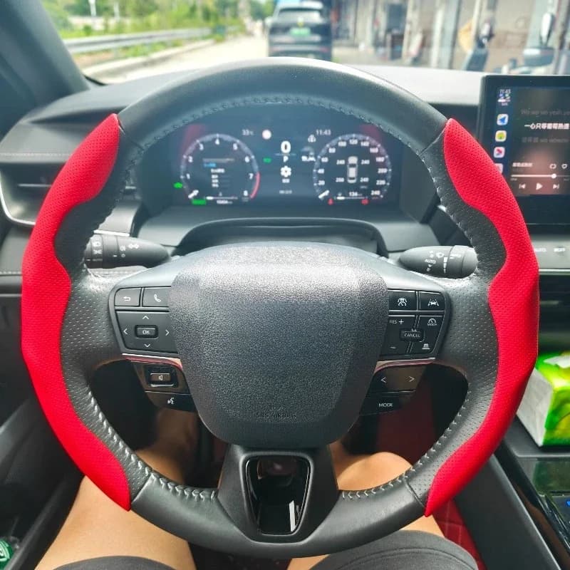Flat Mouth Special-shaped Nappa Car Steering Wheel Card Cover, Universal Half-wrapped Handle Cover, Auto Interior Accessories