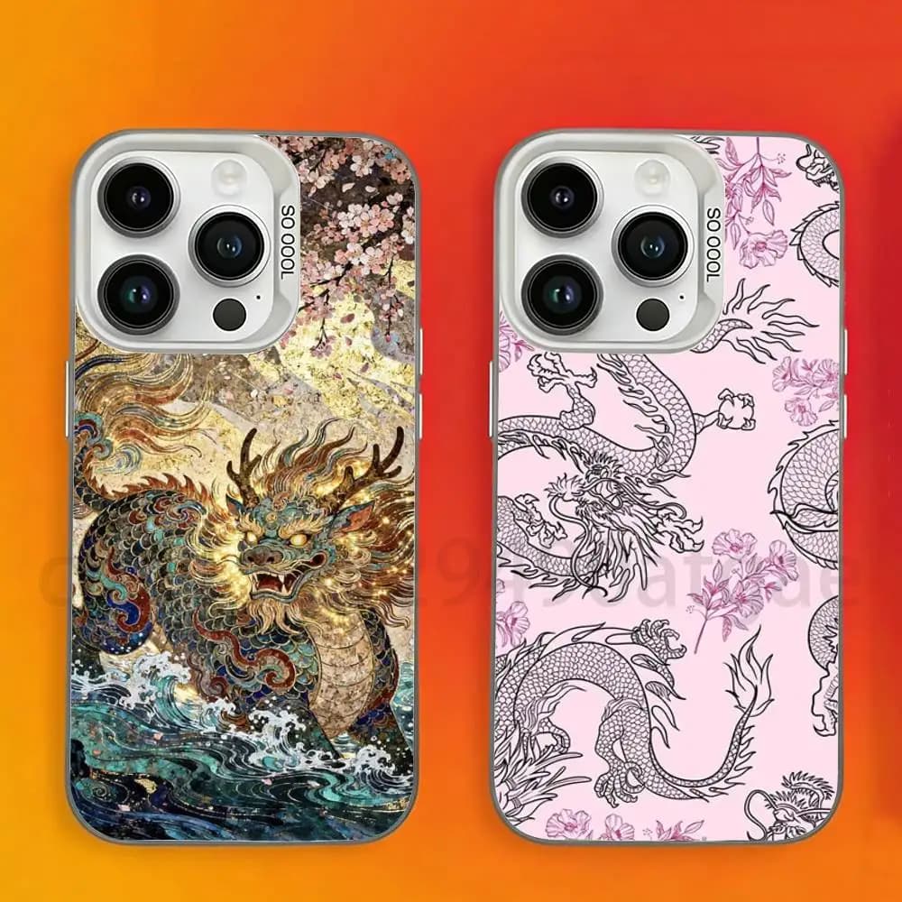Fashion Chinese Dragon Phone Case For iPhone 17,16,15,14,13,12,11,Pro,Max,Plus,Mini, Anti Fall Matte Hard Bumper