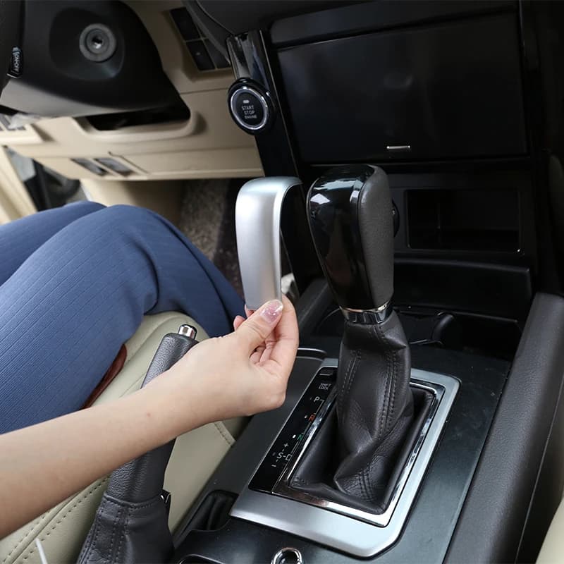 For Toyota Prado FJ150 2010-2017 1Pc Black Wood Grain Automatic Shift Knob Cover Trim ABS Overlay Interior Accessory