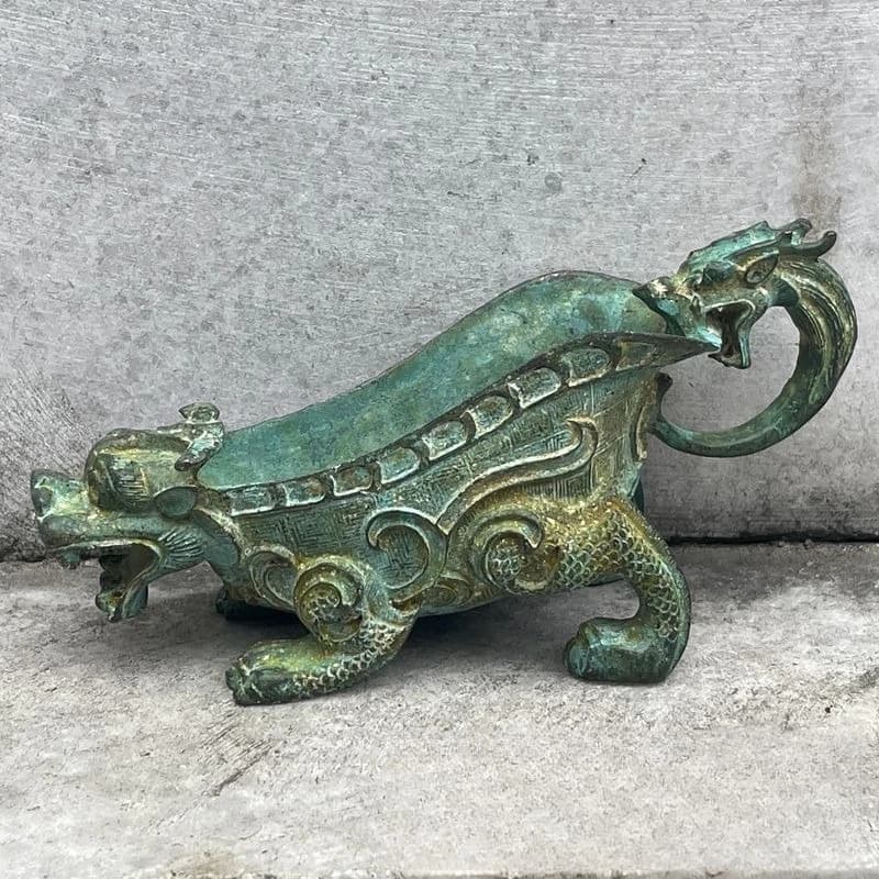 Antique Four-Legged Wine Cup Auspicious Mythical Beast Statue Ornament Wine Glass Collectibles Home Decoration