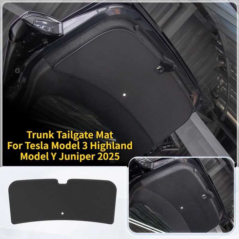 For Tesla Model 3 Highland Model Y Juniper 2025 Tailgate Protective Leather Pad Trunk Tailgate Mat Interior Trim Car Accessories