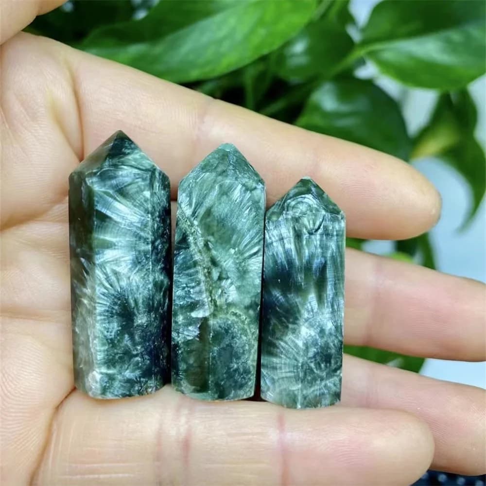Natural Seraphinite Crystal, Crystal Tower, Energy Gemstone, Reiki Healing, Divination, Room Decoration, Collection, Gift 3-6cm