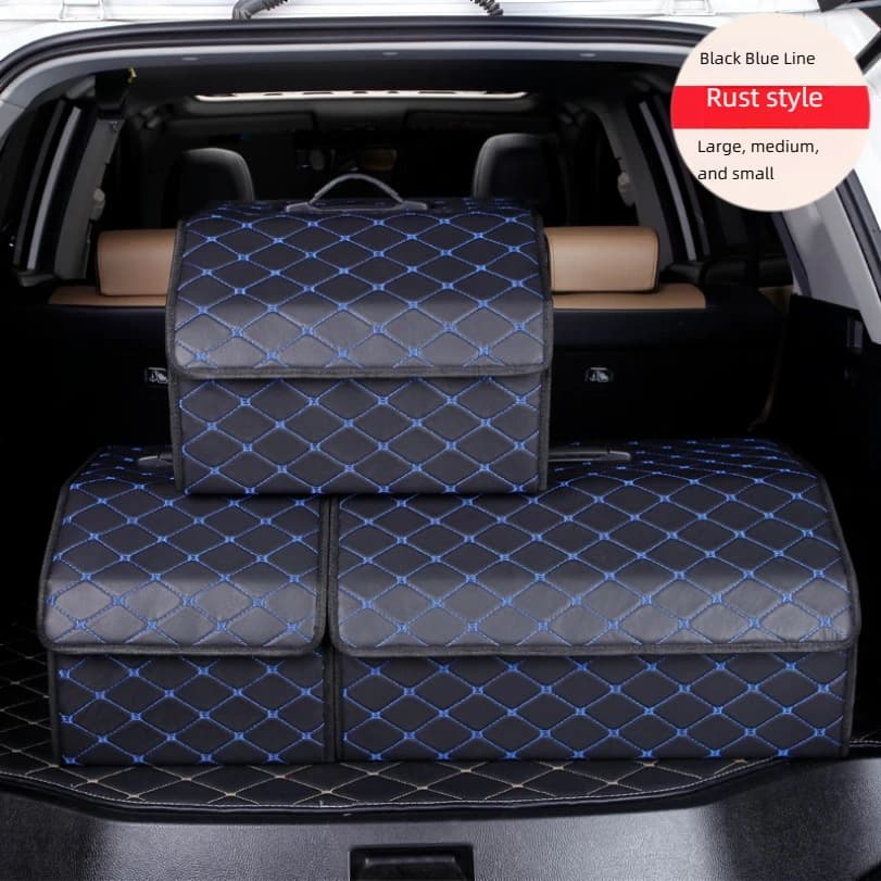 Car Trunk Organizer Box Large Capacity Auto Multiuse Tools Storage Bag Stowing Tidying Leather Folding For Emergency Storage Box