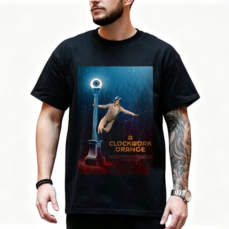 A Clockwork Orange Vintage 90s Graphic T‑Shirt 0907 Dystopian Movie Alex Droogs Print Short Sleeve Punk Gothic Streetwear Tees