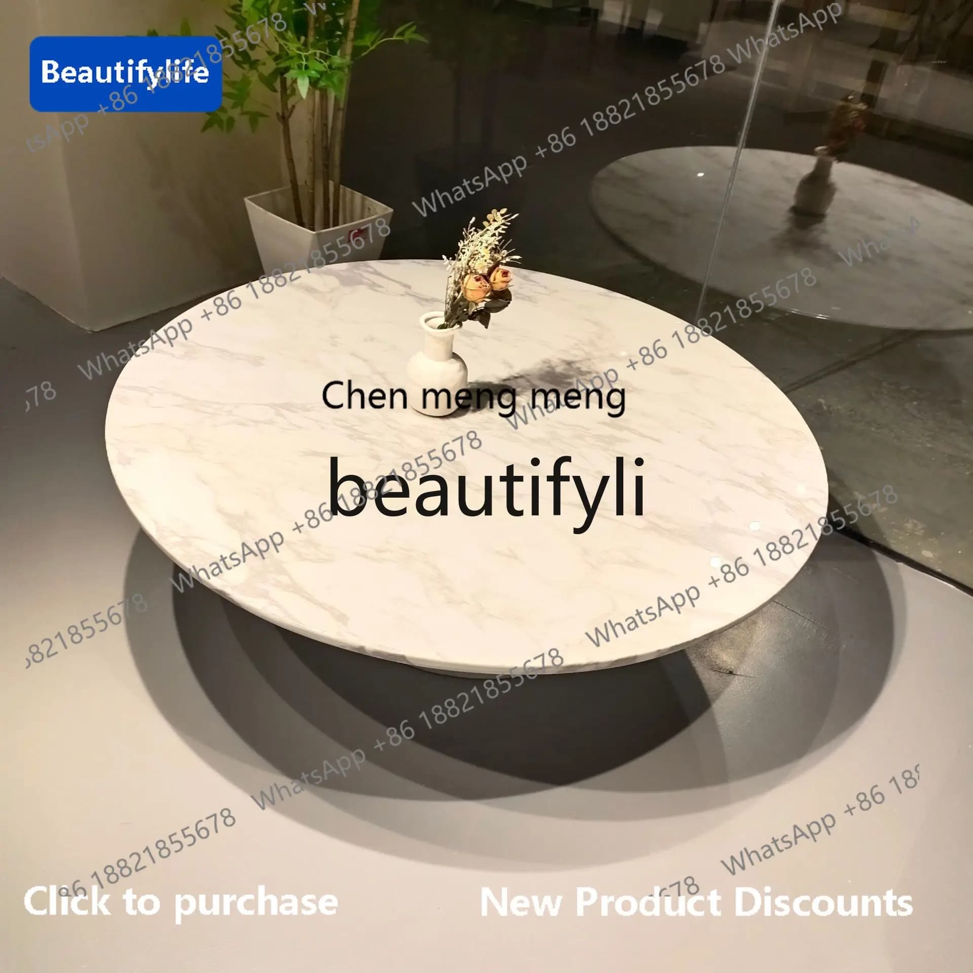 178cqy Italian Style Light Luxury Living Room Marble Round Coffee Table Modern Designer Coffee Table Round Table