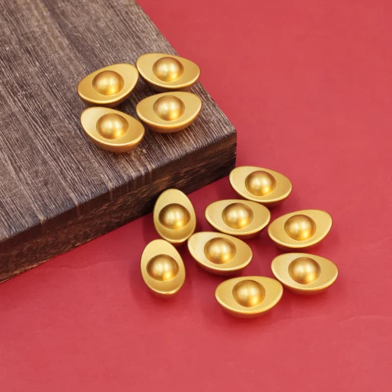 Solid Gold Plated Yuanbao Imitation Gold Yuanbao Treasure Bowl Filler Store Living Room Decoration Housewarming Gift Feng Shui O