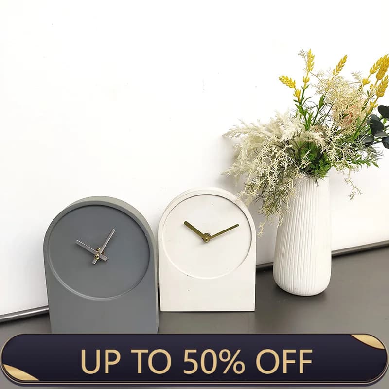 Nordic Retro Minimalist Art Table Clock Wooden Decorative Clock Home Bedroom Living Room Decoration Ornaments Desktop Clock