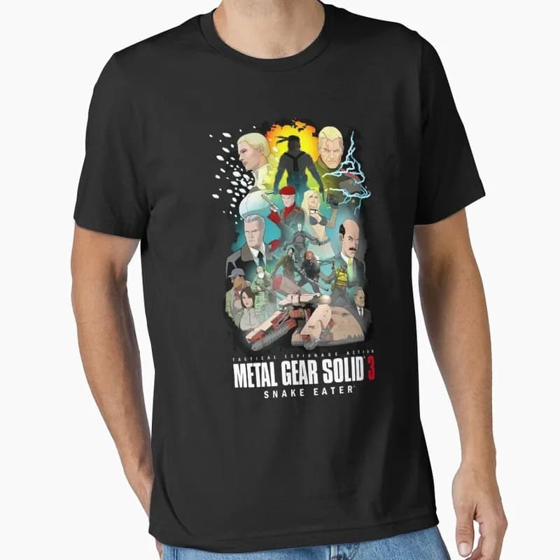 Metal Gear Solid MGS Game Gift T‑Shirt for Gamer Unisex Cotton Short Sleeve Tees Solid Snake Graphic Print Streetwear Tops