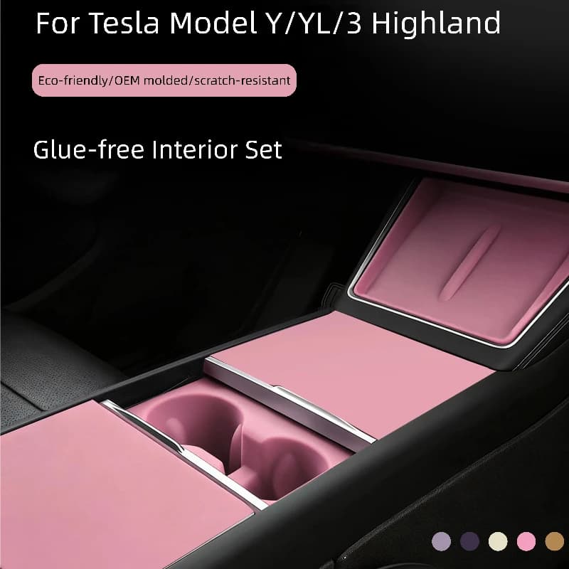 For Tesla Model Y/YL/3 Highland Center Console Wireless Charging Silicone Pad Cup Holder Mat Anti-slip Car Interior Accessories