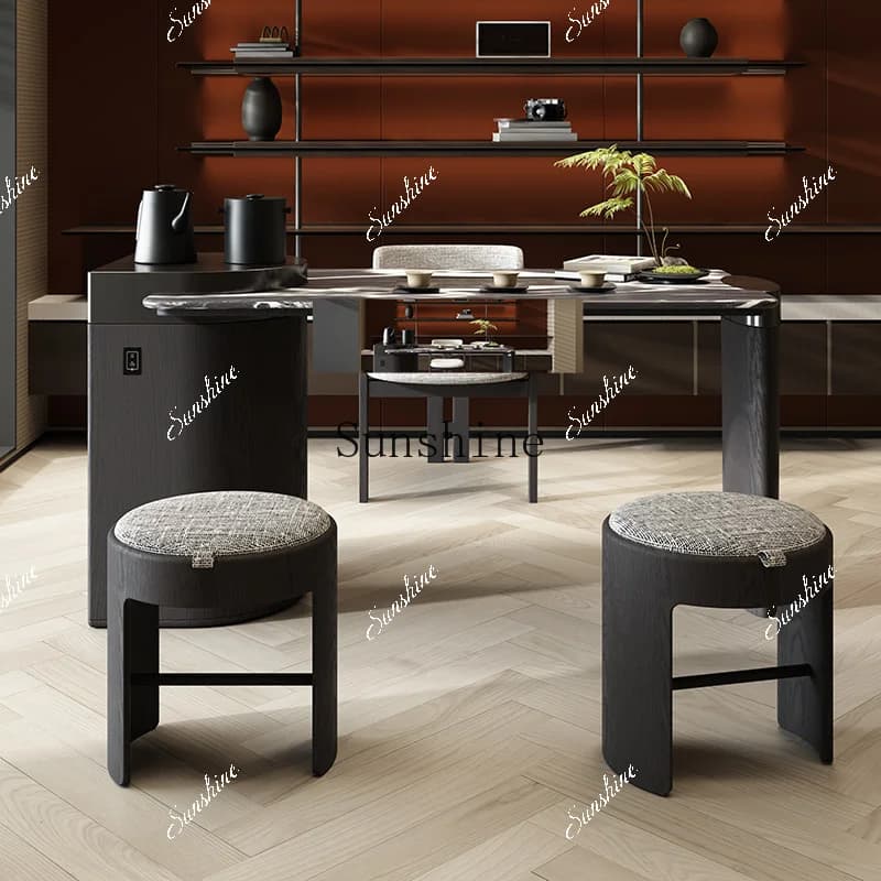 Italian minimalist light luxury balcony tea table and chair combination home office living room marble kung fu advanced  FT