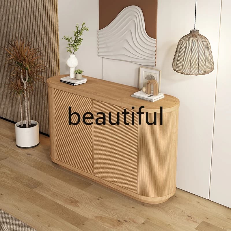 Arc side cabinet French American retro decorative storage, modern small apartment, entrance cabinet