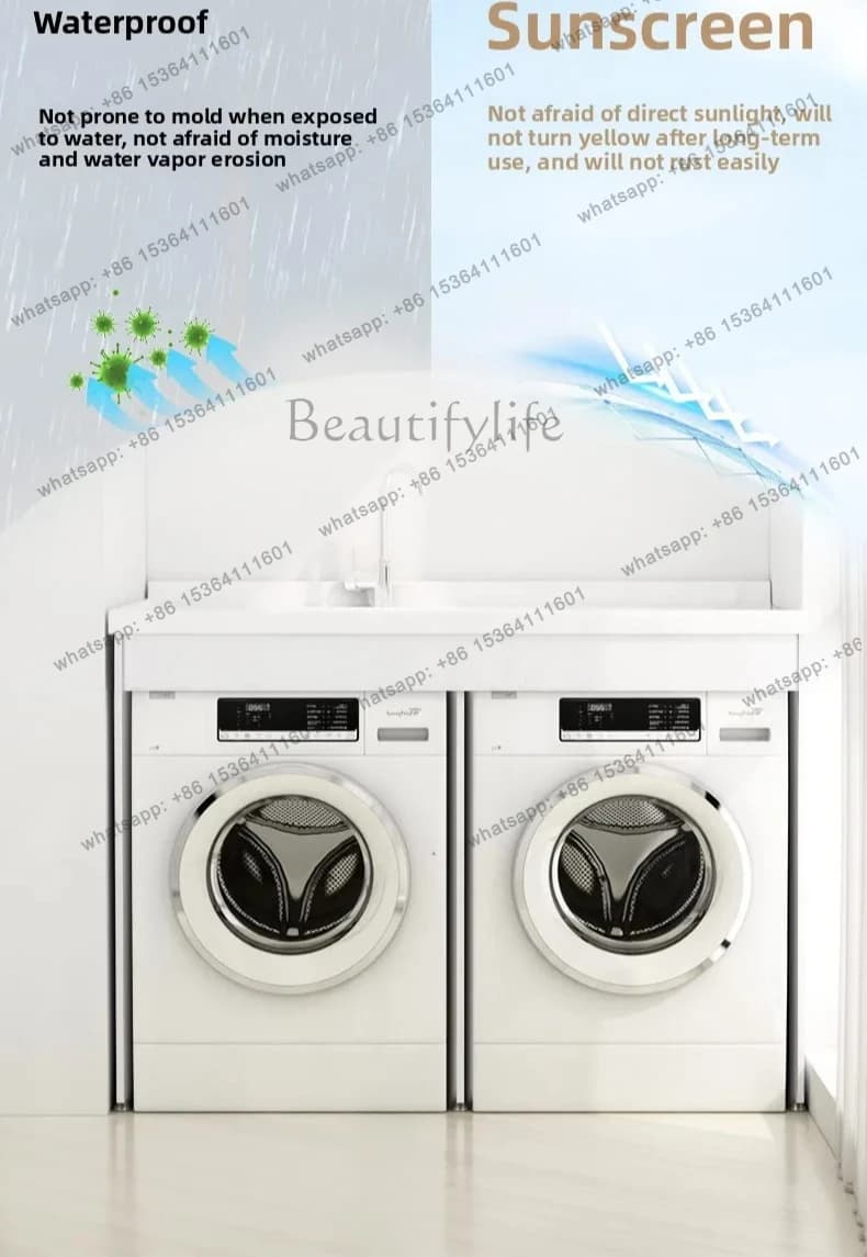 washing dryer combination  double position with rubbing plate pool roller protective cover space aluminum balcony integrated