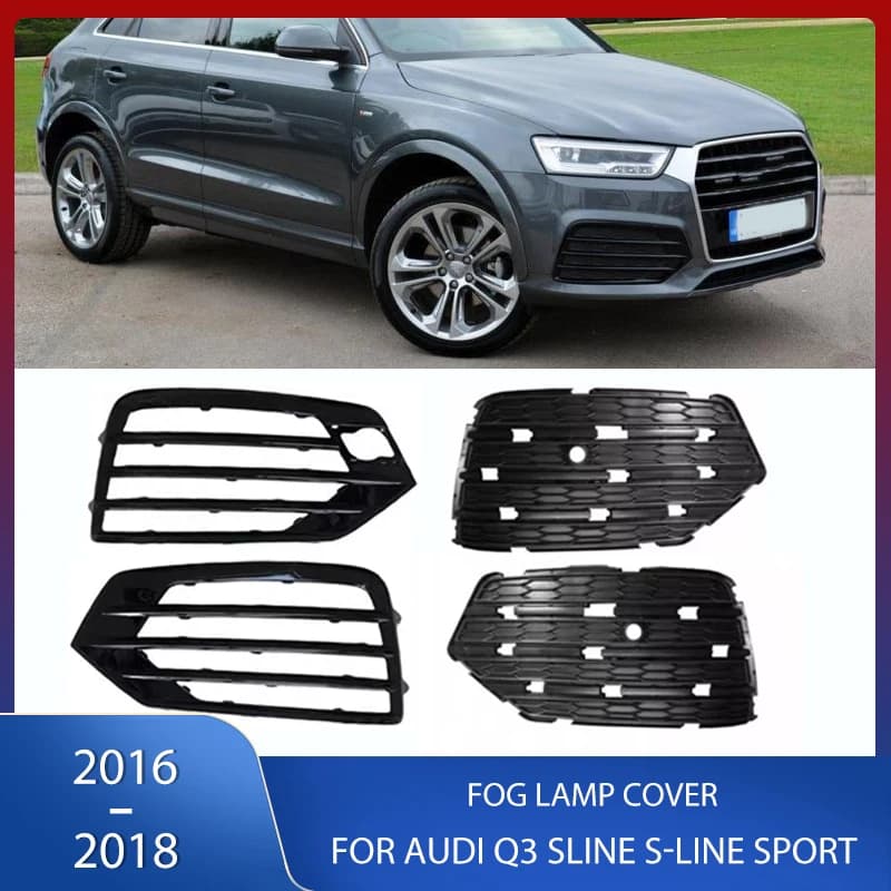 Front Bumper Fog Light Grille Cover Lid Grill Frame Plate For Audi Q3 SLine S-Line Sport 2016-2018 8U0 807 151 C 8U0 807 682 K