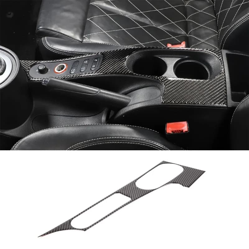 Real  Carbon Fiber (Soft) For 2008 2009 2010 2011 2012 Seat Leon Cup Holder Panel Trim Sticker Car Accessories