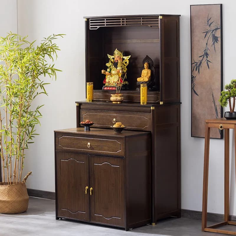 Cz buddhist niche altar table  guanyin buddha statue incense table god of wealth ornaments cabinet for homeshrine