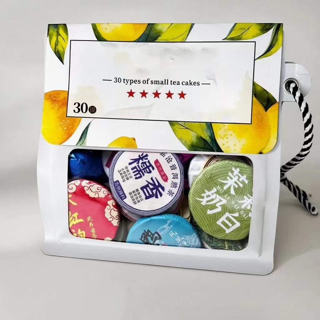 Creative Tea Packaging Bag Puer Small Tea Cake Storage Bag Shu&Raw Pu erh Self Sealing Bag 30pcs/Bag Lot Customization Optional