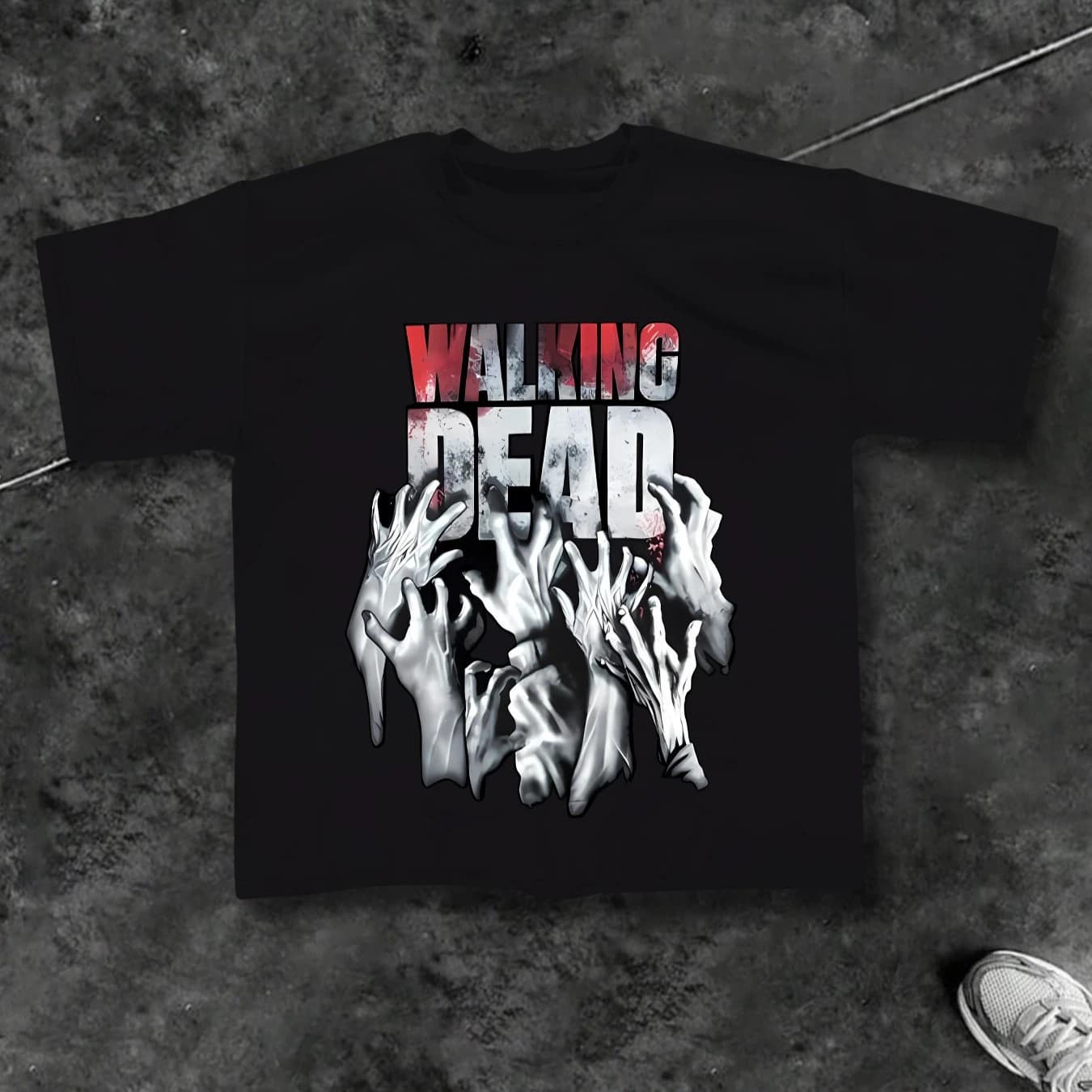"Walking Dead" Graphic Print T-Shirt 100% Cotton O-Neck Short Sleeve Summer Casual Mens T-shirt Streetwear