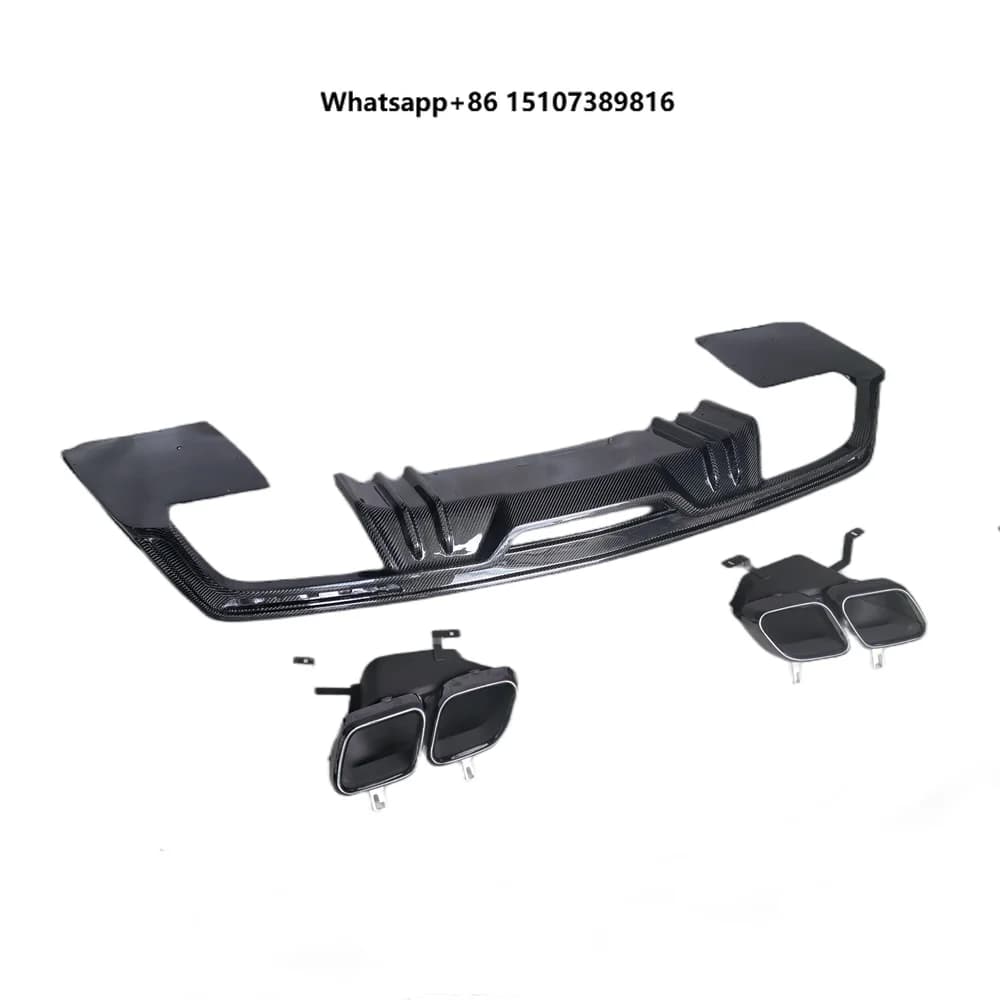 Carbon Fiber Rear Bumper Lip Diffuser for CT5 2020-2023 Diffuse With Exhaust Pipe Upgrade Black Wing Style Parts