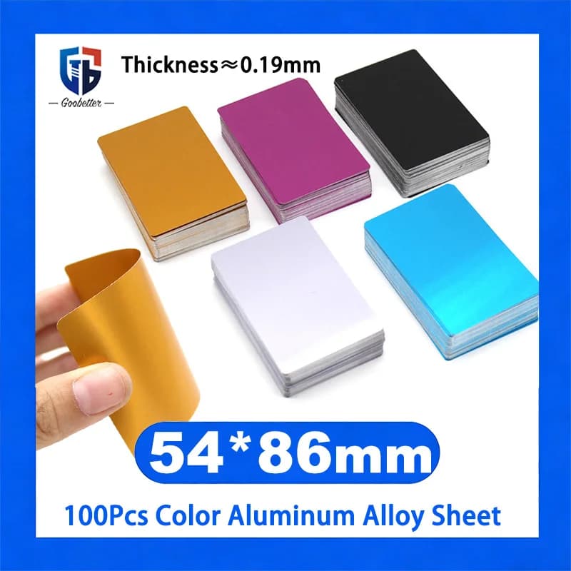 100Pcs/Box Colorful Aluminum Sheet for Laser Marking Engraving Debugging Metal Card Making Material Isolation Board Accessories