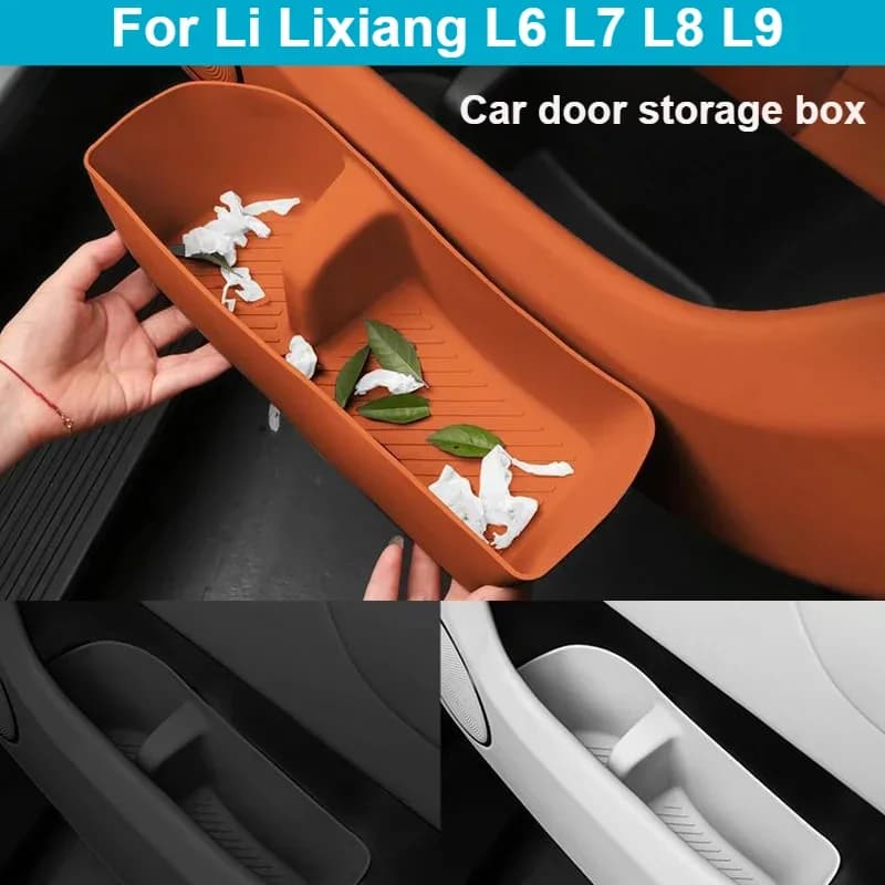 For Li Lixiang L6 L7 L8 L9 Car Styling Door Storage Box Cushion Door Slot Cushion Silicone Storage Box Auto Accessories