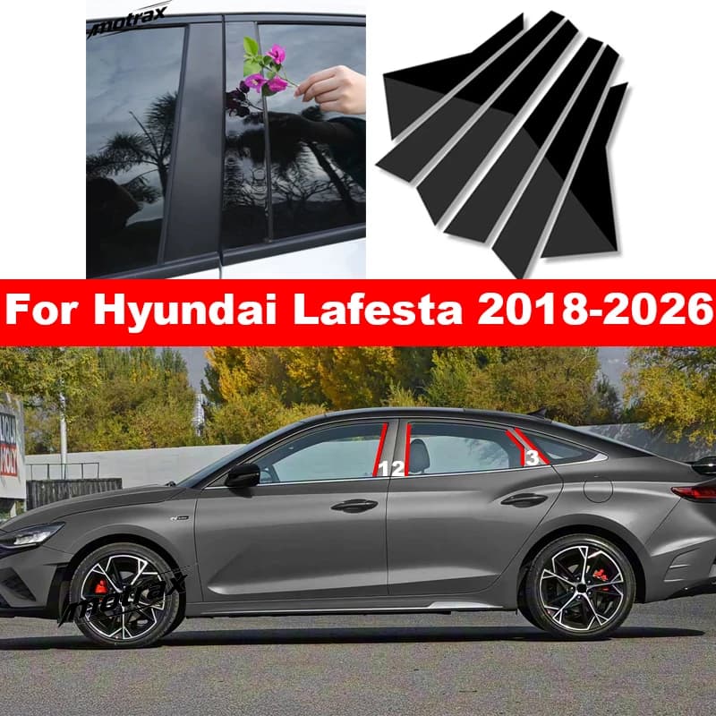 Auto B‑C Pillar Window Trim Stickers Exterior Window Pillar Decoration Cover for Hyundai Lafesta 2018-2026 Accessories