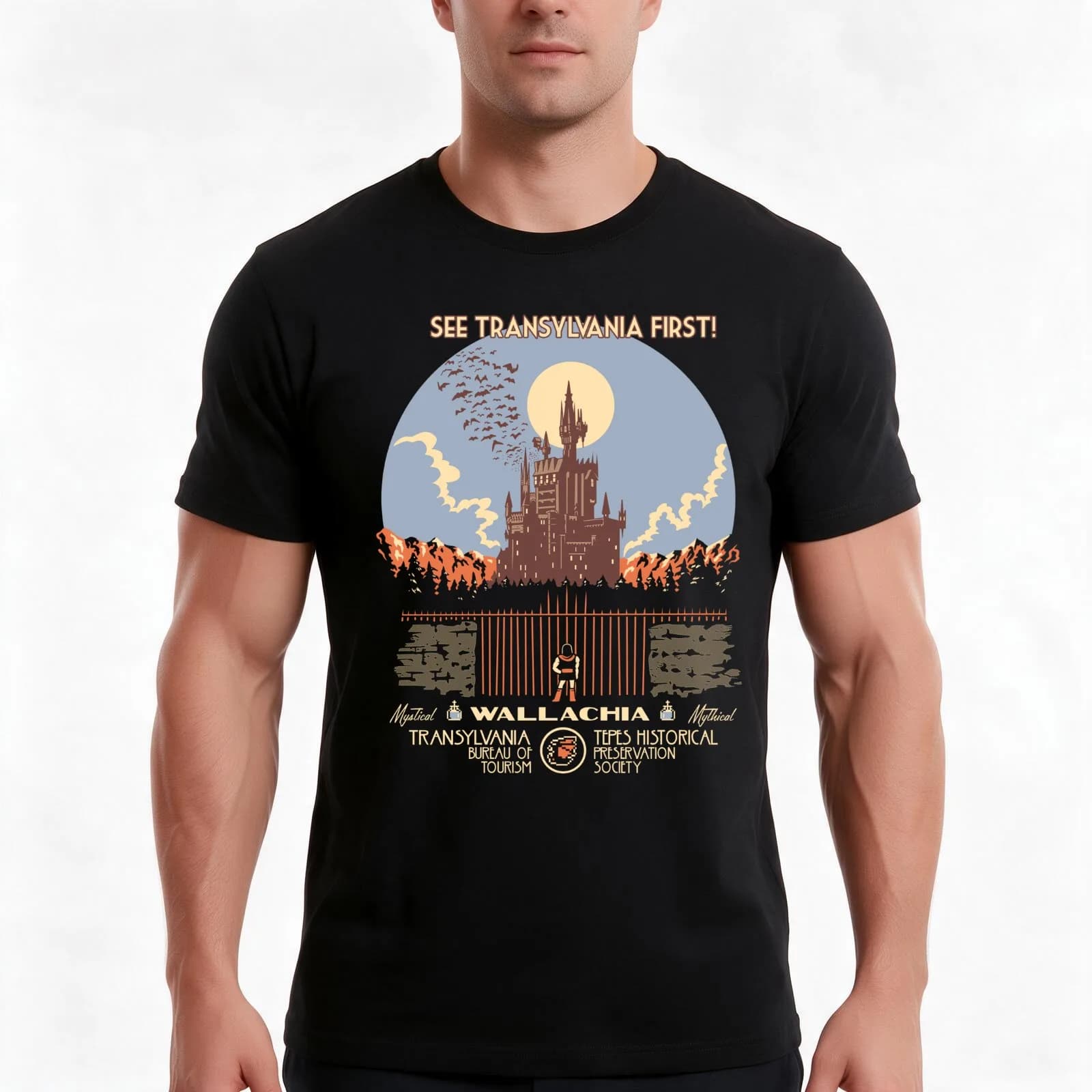 See Castlevania First! T-Shirt, Summer Casual Cotton Tee, Oversized Streetwear Tops, Vintage Graphic Print, Unisex Men Women